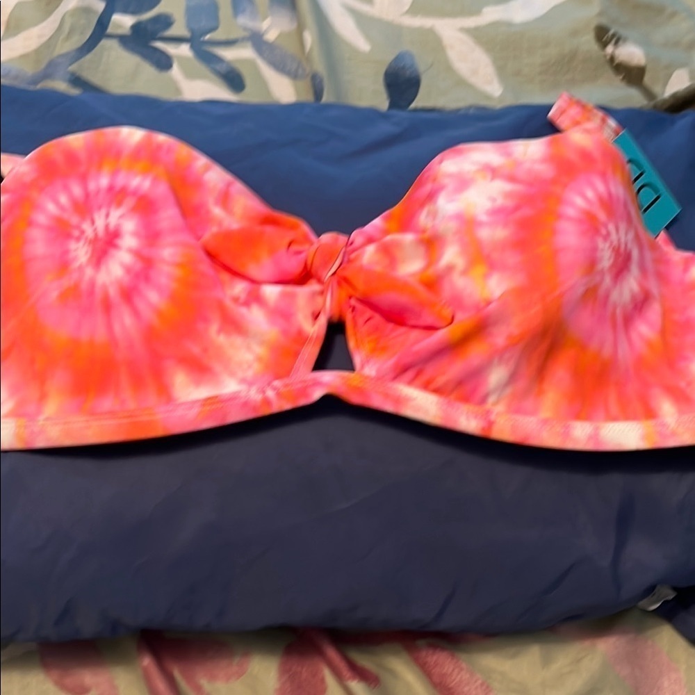 Tie dye bright bikini top